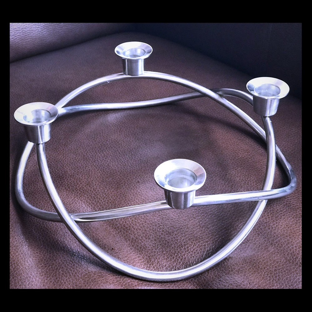 Georg Jensen modernist candle holder.